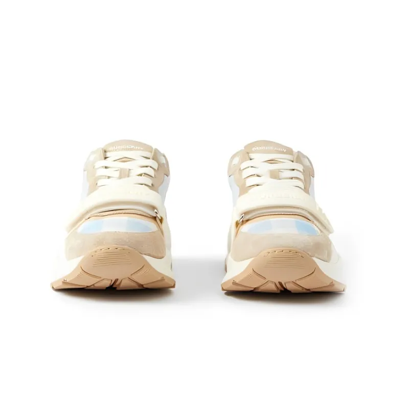 Burberry Low Top Sports Casual Shoes Women's White Blue-2