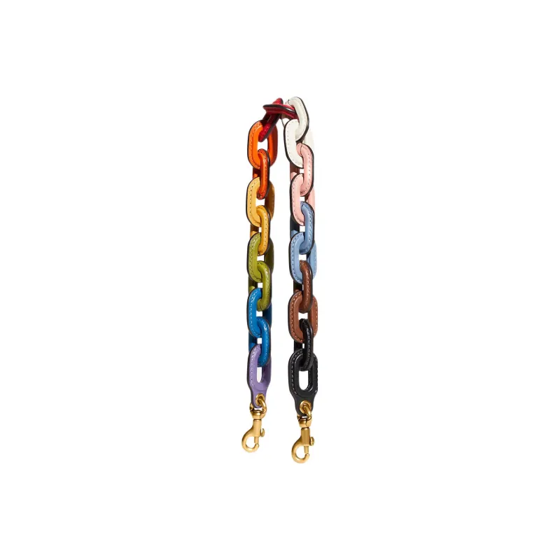 COACH Leather Bag Accessory Short Chain Strap Women's Rainbow-0