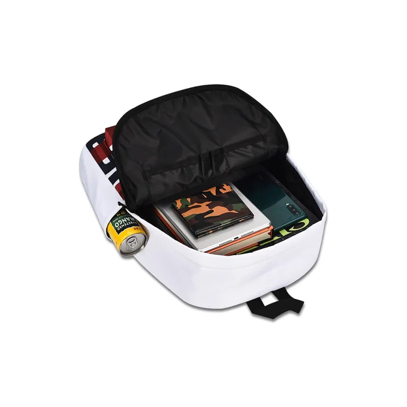 ONRF SOUNDBYTE Collaboration Polyester Water Repellent Backpack Medium Size Unisex White-5