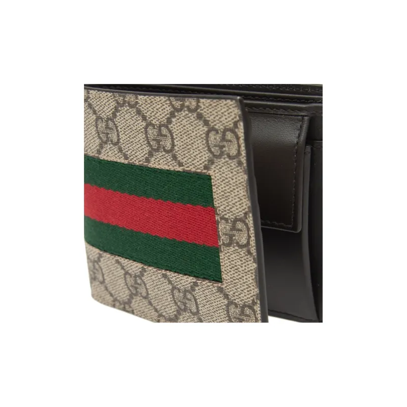 GUCCI Canvas With Leather Wallet Unisex Beige-4