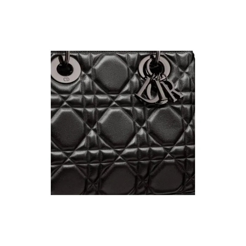 DIOR Lady Dior Calfskin Lady Dior Bag Shoulder Bag, Crossbody Bag, Handbag Medium Size Women's Black-4