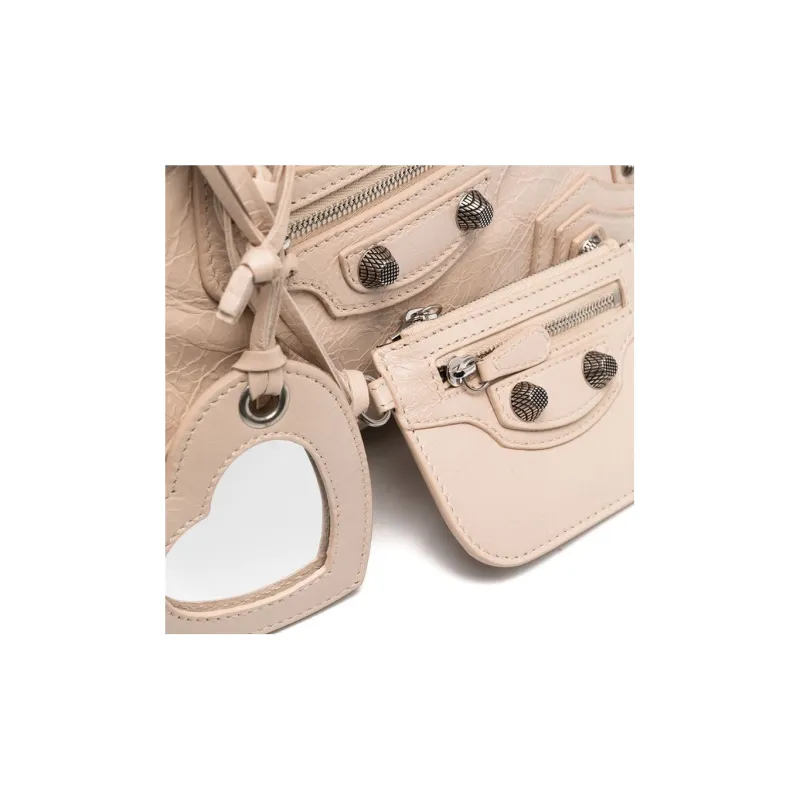 Balenciaga Neo Cagole Lambskin Handbag Shoulder Bag Crossbody Bag Extra Small Women's Beige-3
