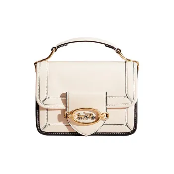COACH Hero Leather Handbag Shoulder Bag Crossbody Bag Leather Small Size Women's White