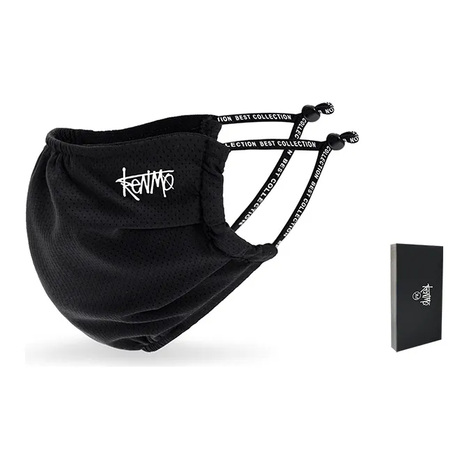 KENMO Face Masks Unisex Black+Box Set-1