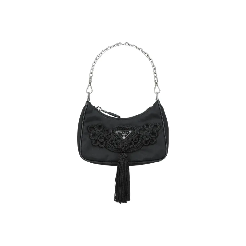 PRADA Nylon Shoulder Bag Handbag Mini Women's Black-0