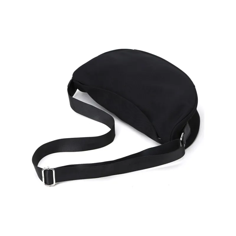RUIGOR Fabric Fanny Pack Backpack Sling Bag Shoulder Bag Crossbody Bag Medium Size Unisex Black-6