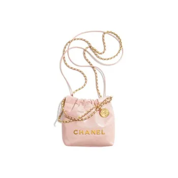 CHANEL 22Bag Bright Calfskin Bucket Bag, Shoulder Bag, Crossbody Bag Mini Women's Pink