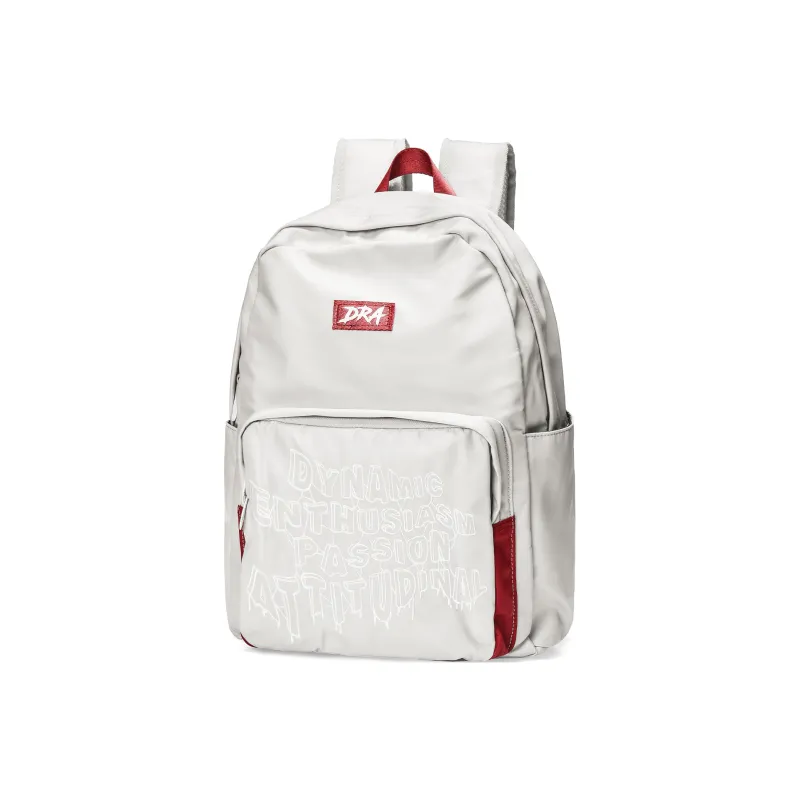 DRACONITE Polyester Backpack Unisex Gray Red Contrast-1