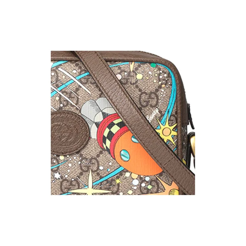 GUCCI Disney, Collaboration Canvas With Leather Camera Bag, Crossbody Bag, Shoulder Bag Unisex Multicolor-6