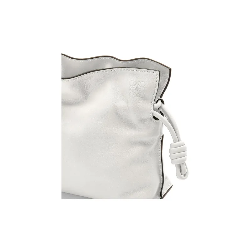 LOEWE Nappa Cow Leather One Shoulder Crossbody Clutches Mini Women's Light Gray-4