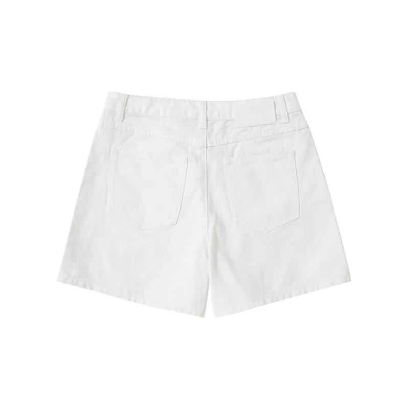 MLB SS23 Heart Heart Series Denim Shorts Women's White-1