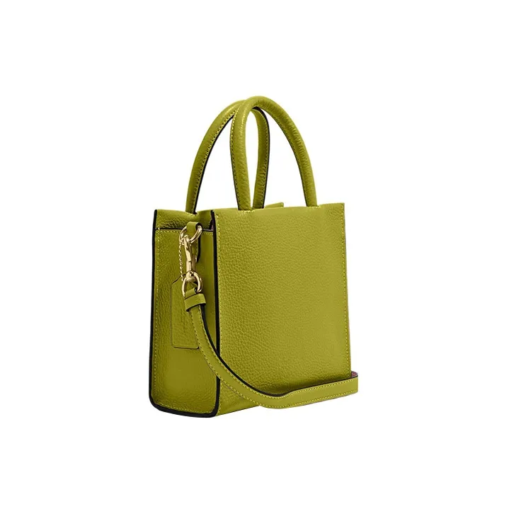 COACH Cally Pebbled Cow Leather Handbag Shoulder Bag Crossbody Bag Small Size Women's Olive Green-1