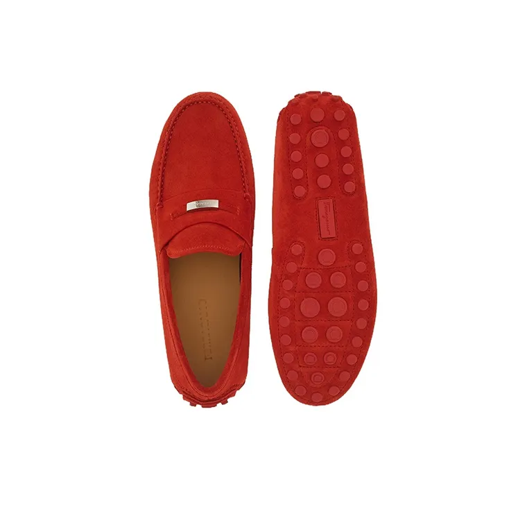 FERRAGAMO Penny Loafers Men's Red-4