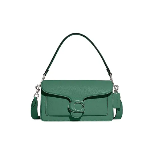 COACH Tabby Pebble Texture Cow Leather Portable Crossbody Bag, Shoulder Bag Women's Green