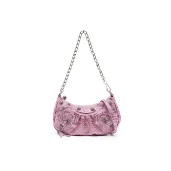 Balenciaga Le Cagole Calfskin Biker Bag Dumpling Bag Portable Crossbody Bag Shoulder Bag Regular Women's Light Pink
