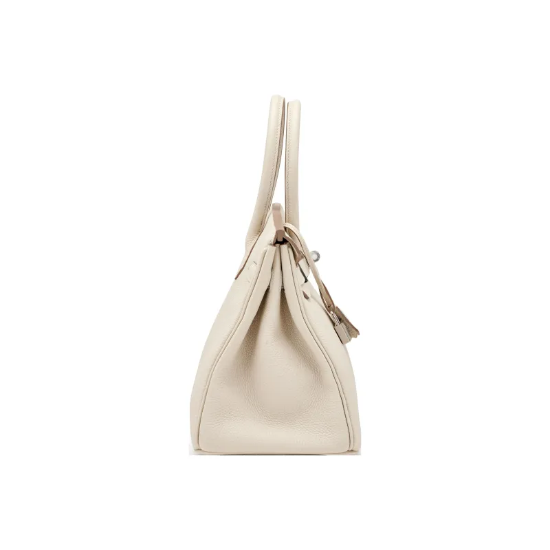 HERMES Birkin Togo Calfskin Birkin Bag Handbags Regular Women's 0T Mushroom White-2