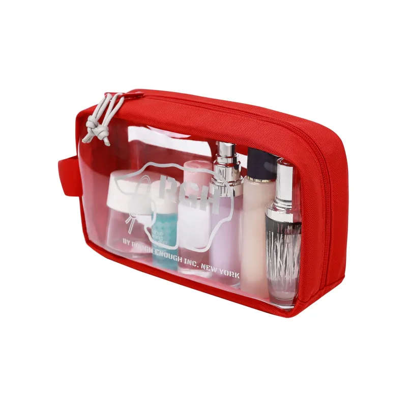 Rough Enough Canvas Portable Storage Bag, Makeup Bag, Toiletry Bag Tubas Unisex Red-3