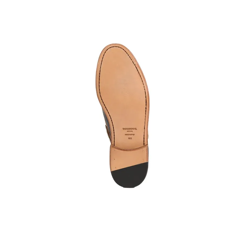 THOM BROWNE Two-tone Leather Boat Shoes-4