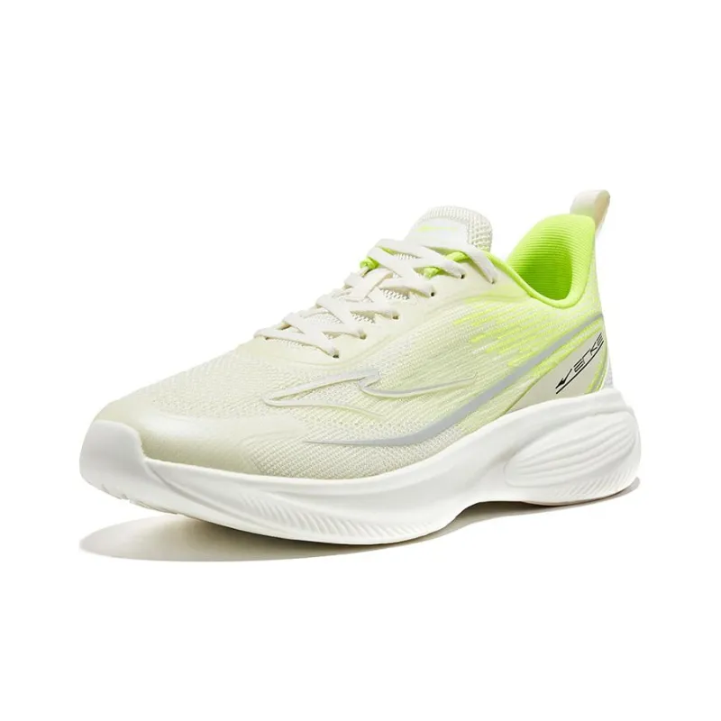 Erke Bullets Cushioned Anti-Slip Wear-Resistant Breathable Lightweight Low-Top Running Shoes Men's White Green-2