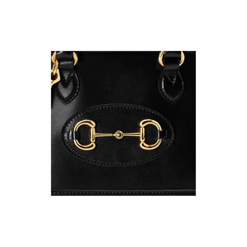 GUCCI Leather Dome Bag Crossbody Bag Shoulder Bag Mini Women's Black-7