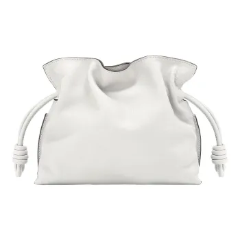 LOEWE Nappa Cow Leather One Shoulder Crossbody Clutches Mini Women's Light Gray