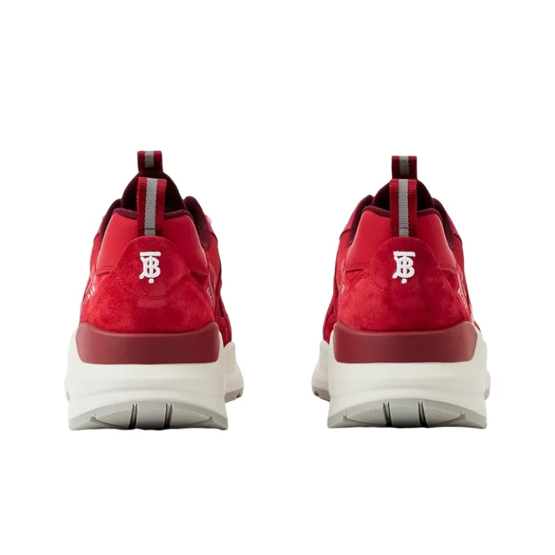 Burberry Low Top Sports Casual Shoes Men's Red-4