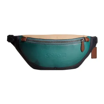 COACH League Leather Crossbody Bag Sling Bag Fanny Pack Large Size Men's Ocean Multicolor