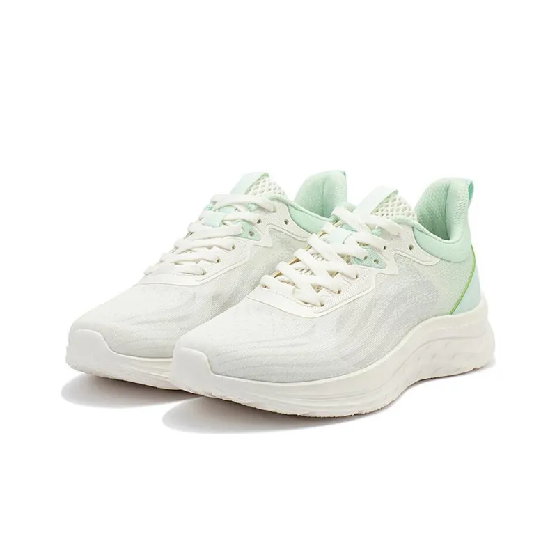 361° Shock Absorbers With Slip Resistant And Abrasion Resistant Properties Low Top Running Shoes Women's White Green-1