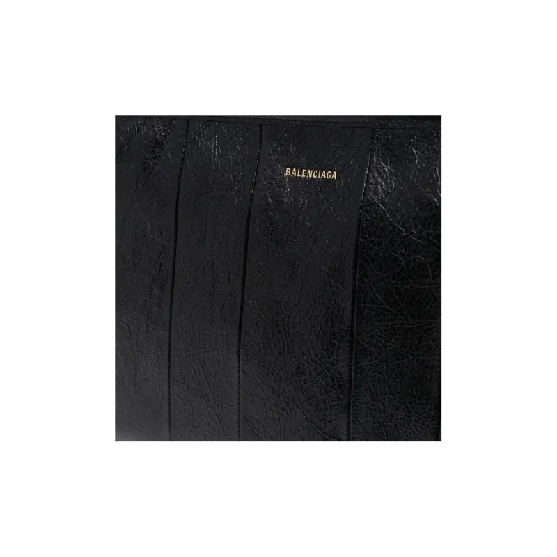Balenciaga Barbes Leather Clutch Women's Black-2
