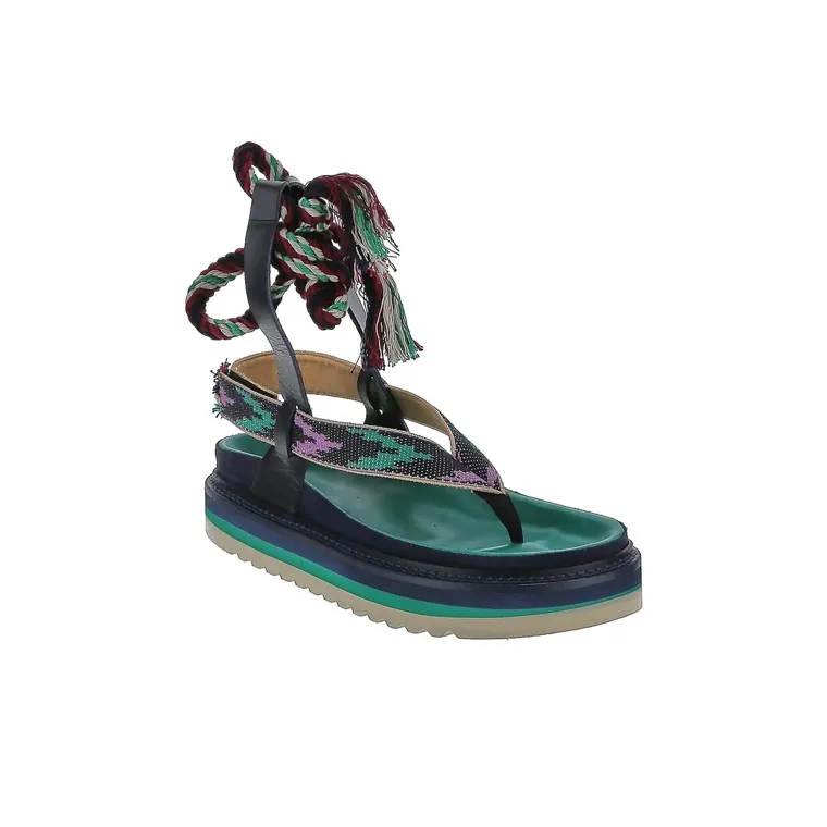 ISABEL MARANT Ikat Strap Sandals Women's Green-2