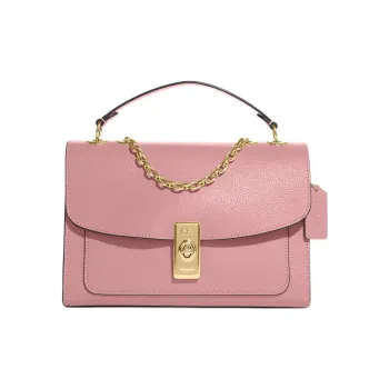 COACH Lane Leather Portable Crossbody Bag Shoulder Bag Large Size Women's Pink