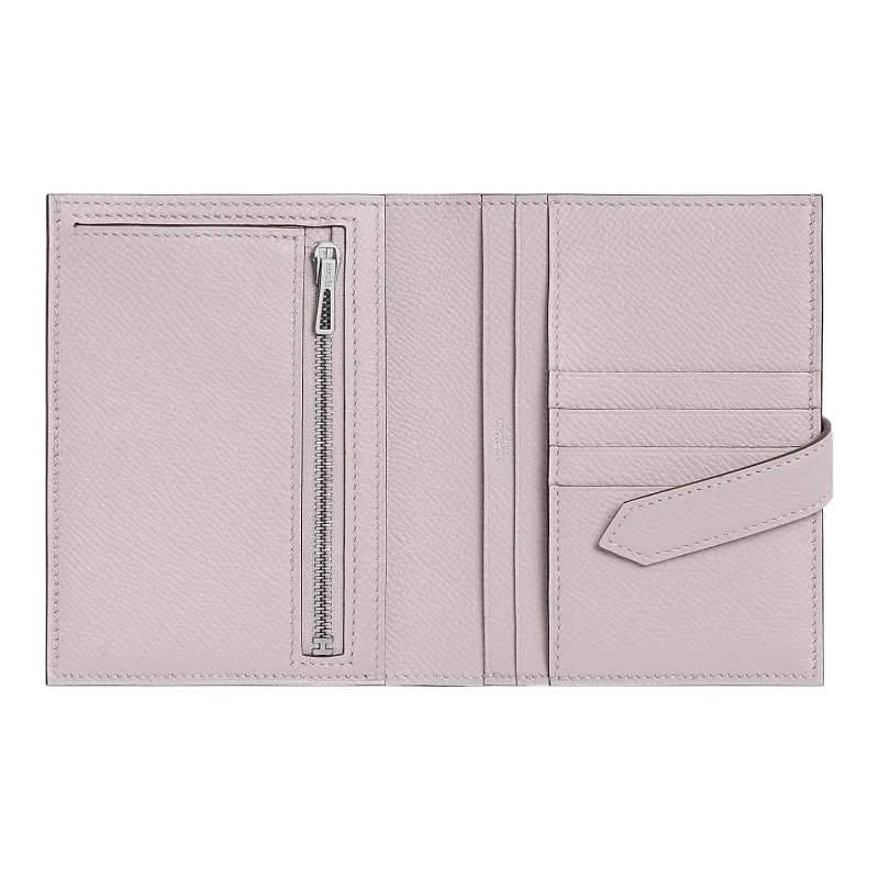 HERMES Bearn Epsom Calfskin Short Wallet Women's 09 Mauve Pale Dream Purple-1