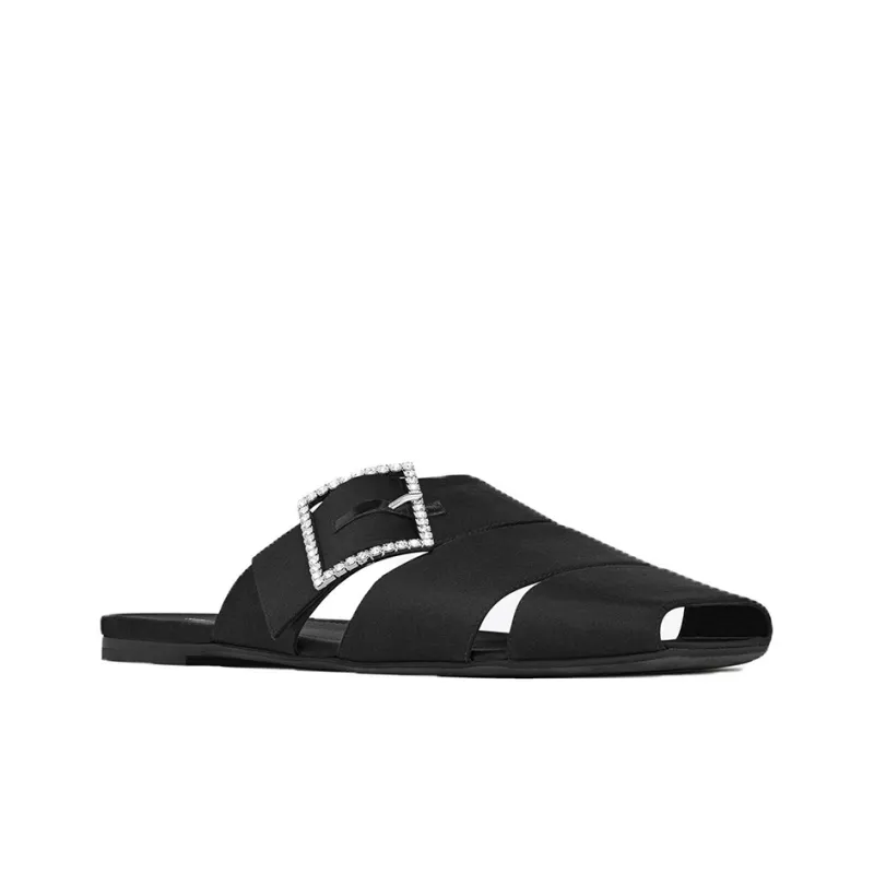 SAINT LAURENT Slip Resistant Closed Toe Slippers Men's Black-2