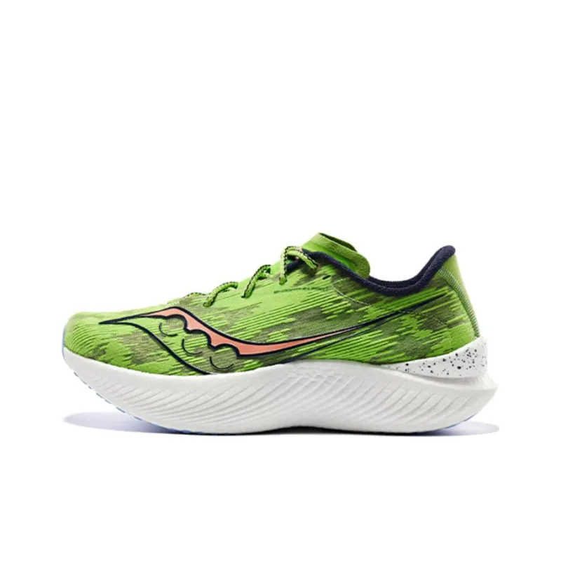 Saucony Endorphin Pro 3 Anti Slip Wear Resistant Low Top Carbon Plate Training Running Shoes Men's Green White-0