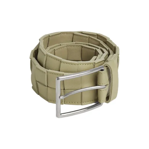 Bottega Veneta Leather Belts Men Gray Green