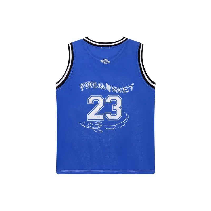FireMonkey Basketball Jerseys Unisex Klein Blue-1