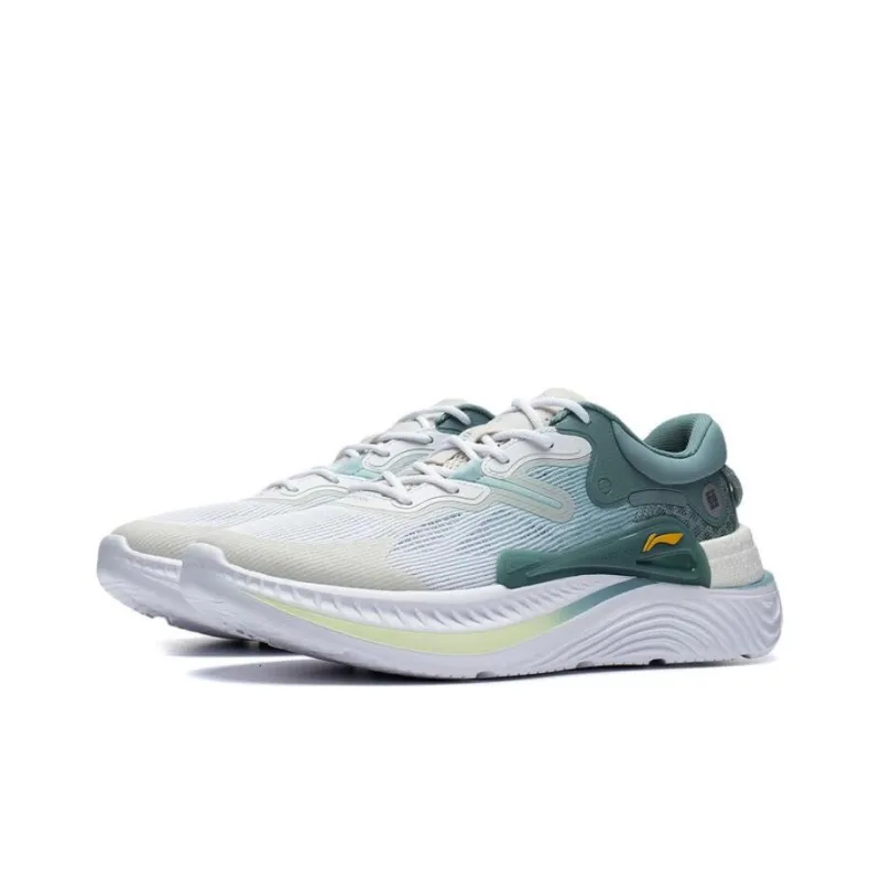 LiNing Spark Lite Anti Slip And Wear Resistant Breathable Low Top Sports Casual Shoes Men's White Green-2
