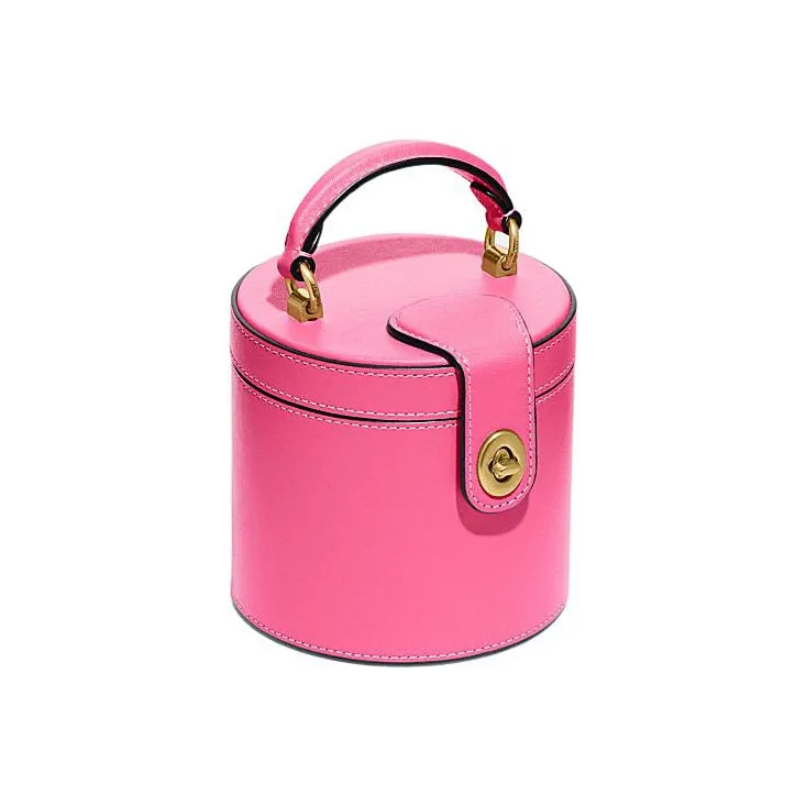 COACH Jewelry Bo Cow Leather Jewelry Box Makeup Bag Women's Rose Red-0
