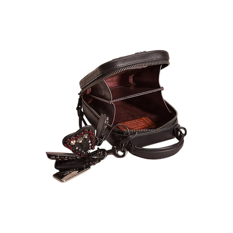 COACH Alie Leather Camera Bag Handbag Shoulder Bag Crossbody Bag Mini Women's Black-2