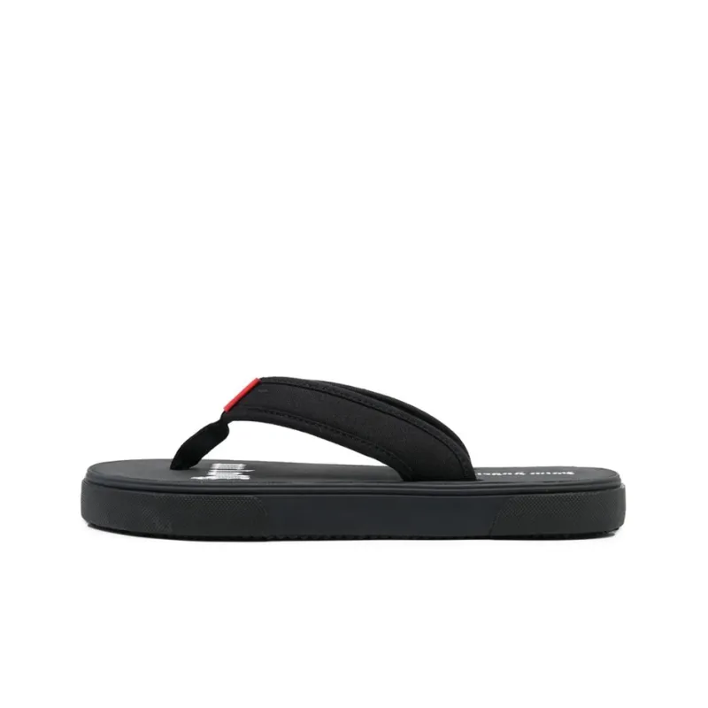 PALM ANGELS Logo Tag Flip Flops Black-0