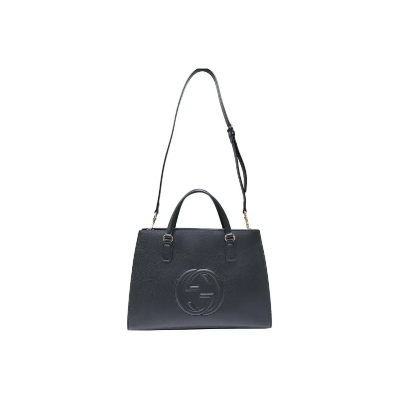 GUCCI Leather Tote Bag, Shopping Bag, Shoulder Bag, Crossbody Bag, Handbag Regular Women's Black-3
