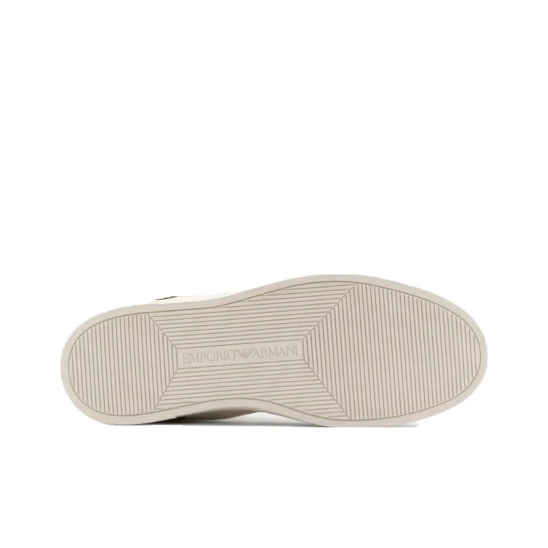 EMPORIO ARMANI Mid Top Stylish Skateboarding Shoes Men's Black White-4