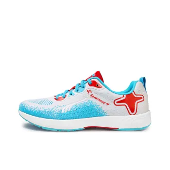 DO WIN Cushioned Slip Resistant Abrasion Resistant Low Top Running Shoes Unisex White Blue