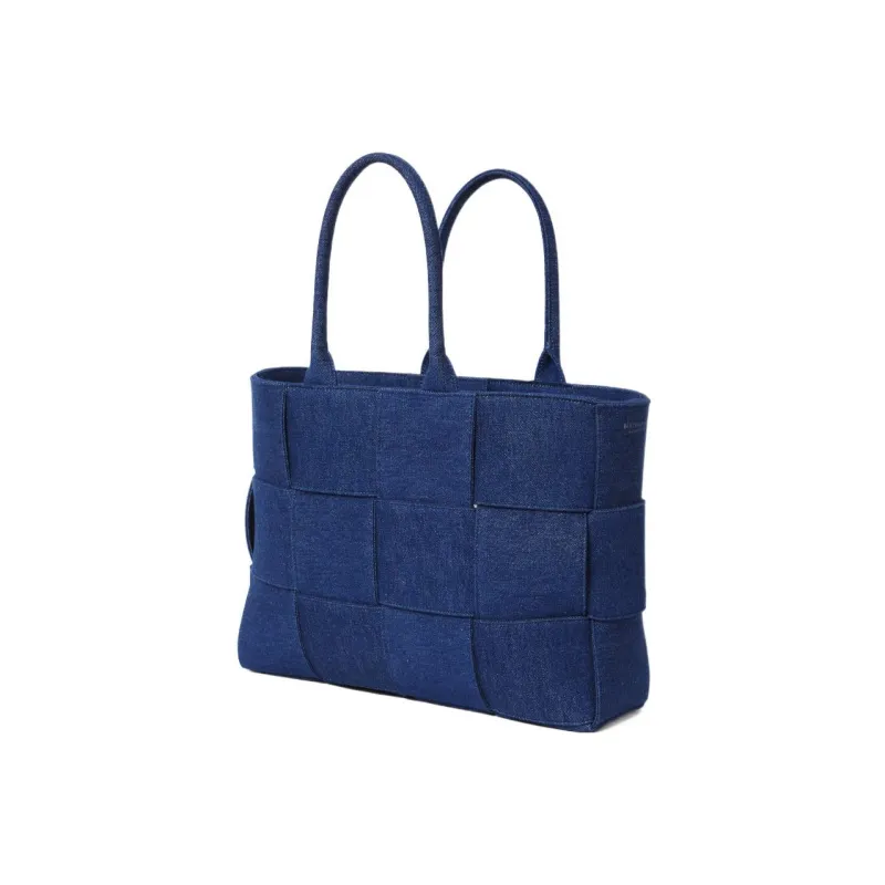 Bottega Veneta Cotton Denim Tote Bag, Shopping Bag, Handbag Women's Blue-1