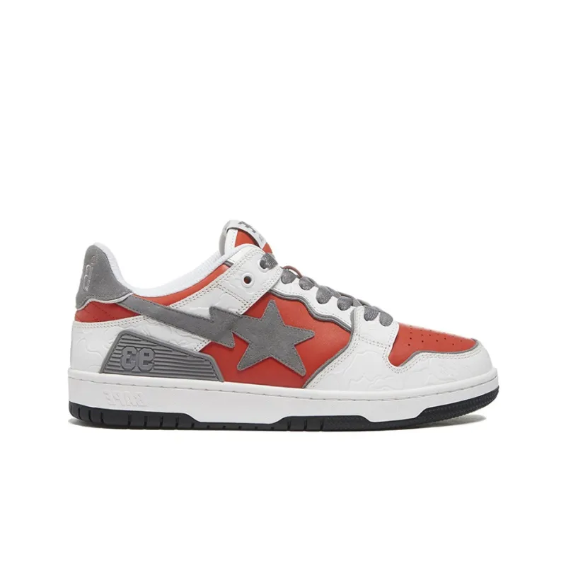 BAPE A BATHING APE Bape SK8 Sta White Red-1
