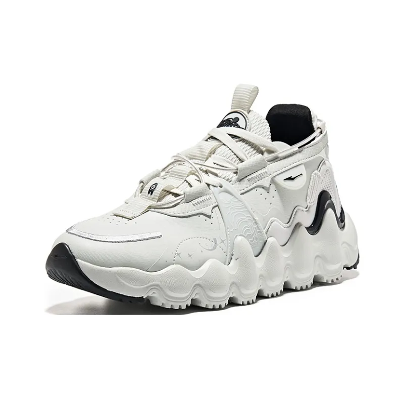 Erke Gazing At Mount Yue Cushioning Wear Resistant Low Top Sports Casual Shoes Men's Silver Black-2