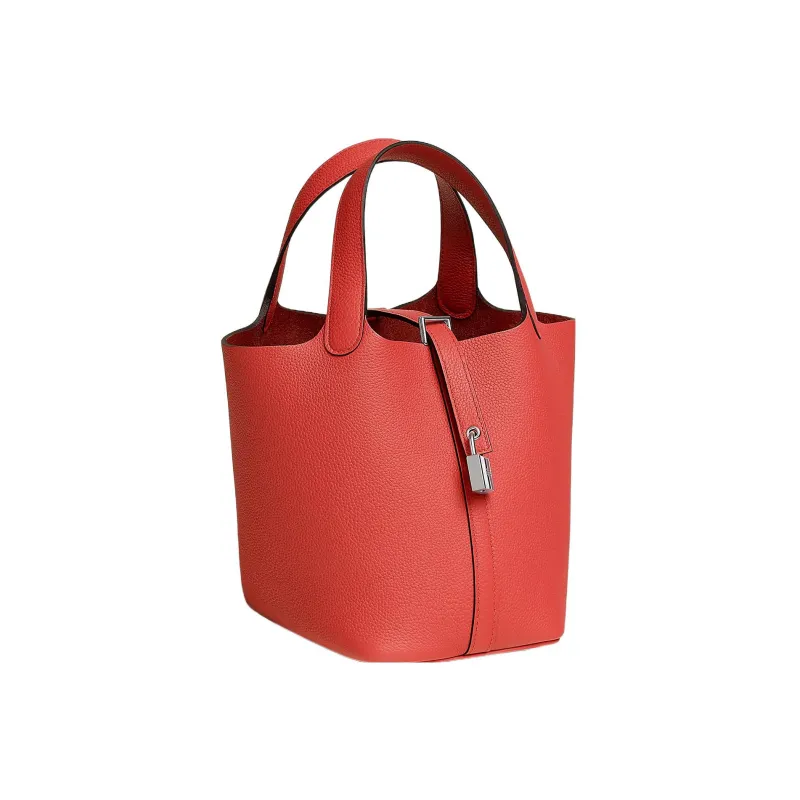 HERMES Picotin Lock Maurice Bullock Leather Basket Bag Handbag Bucket Bag 18 Women's 9T Capucine Orange Red-1