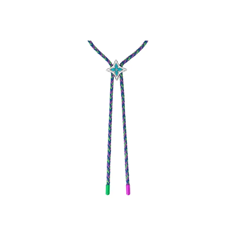 LOUIS VUITTON 2023 Leather Monogram Big Party Bolo Necklace Costume Necklace-0