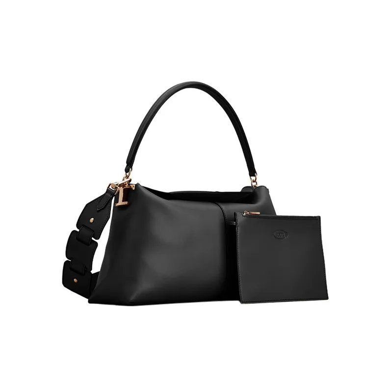 TOD'S Leather Handbag, Shoulder Bag Small Size Women's Black-1