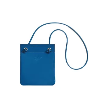 HERMES Aline Milo Sheepskin With Swift Leather Shoulder Bag Crossbody Bag Mini Women's Blue